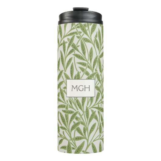 ヴィンテージグリーンウィロー葉ズモノグラム タンブラー (正面)