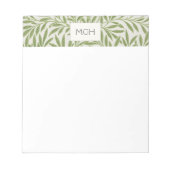 ヴィンテージグリーンウィロー葉ズモノグラム ノートパッド (正面)