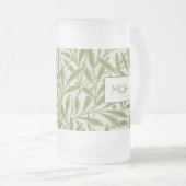 ヴィンテージグリーンウィロー葉ズモノグラム フロストグラスビールジョッキ (正面右)