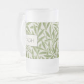 ヴィンテージグリーンウィロー葉ズモノグラム フロストグラスビールジョッキ (正面左)