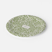 ヴィンテージグリーンウィロー葉ズモノグラム ペーパープレート (アングル)