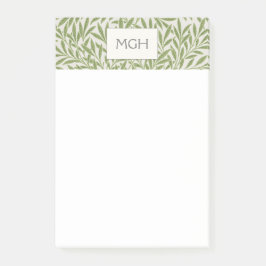 ヴィンテージグリーンウィロー葉ズモノグラム ポストイット