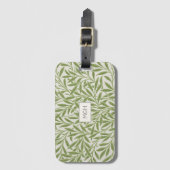 ヴィンテージグリーンウィロー葉ズモノグラム ラゲッジタグ (正面縦)