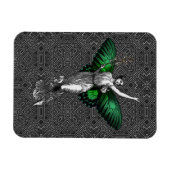 ヴィンテージグリーンウィングフェアリーアールデコ マグネット (横)