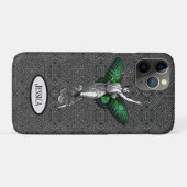 ヴィンテージグリーンウィングフェアリーアールデコ Case-Mate iPhoneケース (裏面(横))