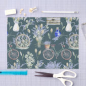 ヴィンテージグリーンウォーター色フローラ 薄葉紙 (クラフト)