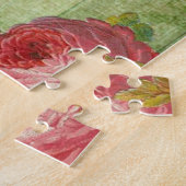 ヴィンテージグリーンウッドフローラロマンチックなラブレター ジグソーパズル (側面)