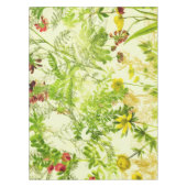 ヴィンテージグリーンウッドランド植物園葉の野草花 テーブルクロス (正面)