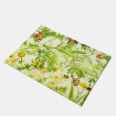 ヴィンテージグリーンウッドランド植物園葉の野草花 ドアマット (アングル)