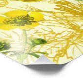 ヴィンテージグリーンウッドランド植物園葉の野草花 フォトプリント            (角)