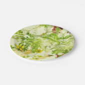 ヴィンテージグリーンウッドランド植物園葉の野草花 ペーパープレート (アングル)