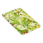 ヴィンテージグリーンウッドランド植物園葉の野草花 マグネット (右側)