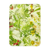 ヴィンテージグリーンウッドランド植物園葉の野草花 マグネット (縦)