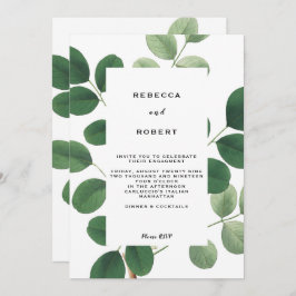 ヴィンテージグリーンエンゲージメントパーティー招待状 招待状