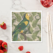 ヴィンテージグリーンオウム熱帯 スタンダードランチョンナプキン (インサイチュ)