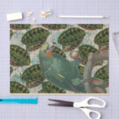 ヴィンテージグリーンオウム熱帯 薄葉紙 (クラフト)