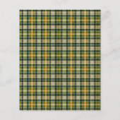 ヴィンテージグリーンオレンジの格子模様紙シート (裏面)