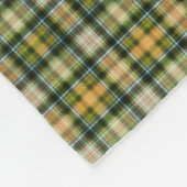 ヴィンテージグリーンオレンジセントパトリック格子模様 フリースブランケット (角)