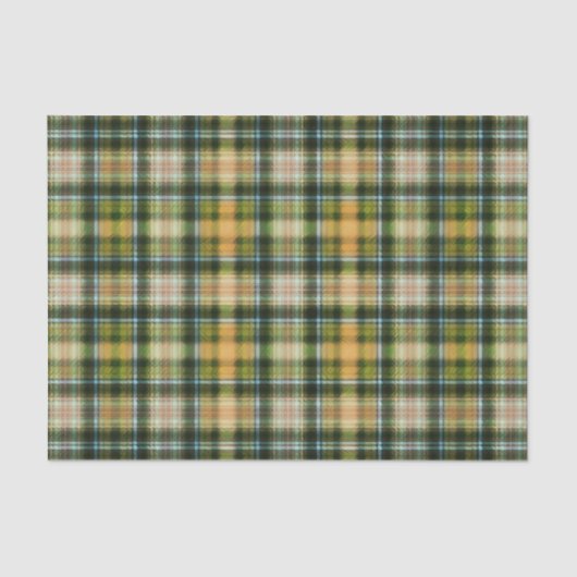 ヴィンテージグリーンオレンジセントパトリック格子模様 薄葉紙 (正面)