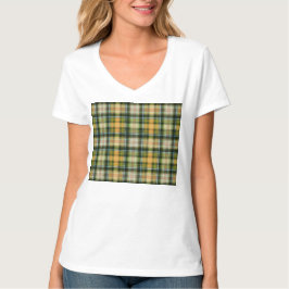 ヴィンテージグリーンオレンジセントパトリック格子模様 Tシャツ