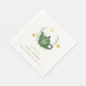 ヴィンテージグリーンオレンジパールティーベビーシャワー スタンダードランチョンナプキン (角)