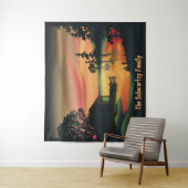 ヴィンテージグリーンオレンジレッドランドスケープサンセット タペストリー (インサイチュ)