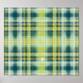 ヴィンテージグリーンオレンジ動揺して色の格子模様 ポスター (正面)