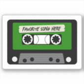 ヴィンテージグリーンカセカスタムットカットビニールシール シール (正面)