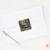 ヴィンテージグリーンカー スクエアシール (封筒)