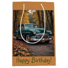 ヴィンテージグリーンカー ミディアムペーパーバッグ