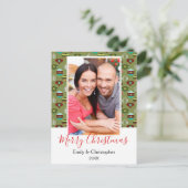 ヴィンテージグリーンクリスマスツリーオーナメントフォトカード シーズンポストカード (スタンド正面)