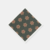 ヴィンテージグリーンクリスマスホリーケルト星模様 スタンダードカクテルナプキン (角)