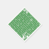 ヴィンテージグリーンクリスマスミュージカルシート スタンダードカクテルナプキン (角)