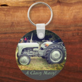 ヴィンテージグリーングレーマッシーファーディソントラクター写真 キーホルダー (正面)