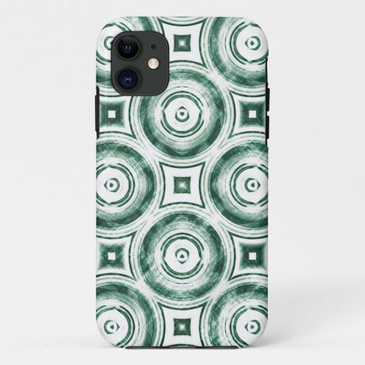ヴィンテージグリーンサークル抽象芸術 Case-Mate iPhoneケース (裏面)