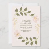 ヴィンテージグリーンシナ結婚ル 招待状 (正面)