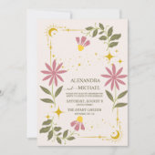 ヴィンテージグリーンシナ結婚ル 招待状 (正面)