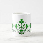 ヴィンテージグリーンシャームロックパターンマグ コーヒーマグカップ (中央)