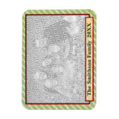 ヴィンテージグリーンストライプの写真テンプレート マグネット (縦)