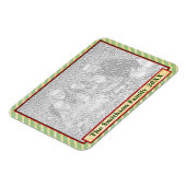 ヴィンテージグリーンストライプの写真テンプレート マグネット (左側)