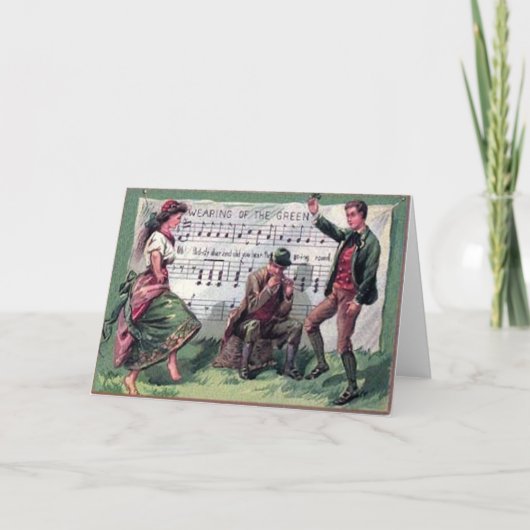 ヴィンテージグリーンセントパトリックのデイカードの着用 カード (正面)