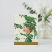 ヴィンテージグリーンセントパトリックのデイカードの着用 ポストカード (スタンド正面)