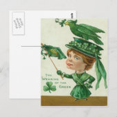 ヴィンテージグリーンセントパトリックのデイカードの着用 ポストカード (正面/裏面)