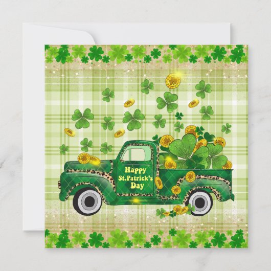 ヴィンテージグリーンセントパトリックの喜び シーズンカード (正面)