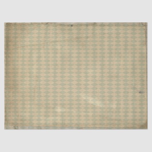 ヴィンテージグリーンダイヤモンドパターンの分離 薄葉紙 (正面)