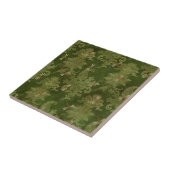 ヴィンテージグリーンダマスクフローラオレンジトンボ タイル (側面)