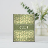 ヴィンテージグリーンダマスク披露宴カード 招待状 (スタンド正面)