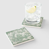 ヴィンテージグリーンツリートイレデジュエリー ストーンコースター (横)