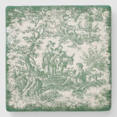 ヴィンテージグリーンツリートイレデジュエリー ストーンコースター (正面)