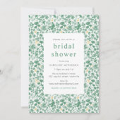 ヴィンテージグリーンディティフローラブライダルシャワー 招待状 (正面)